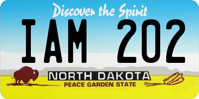 ND license plate IAM202