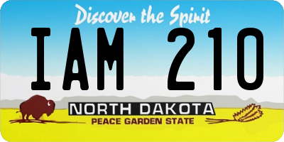 ND license plate IAM210