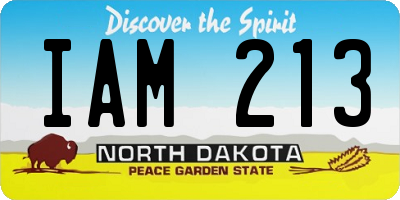 ND license plate IAM213