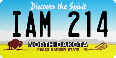 ND license plate IAM214