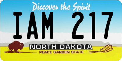 ND license plate IAM217