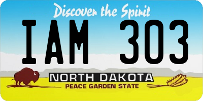 ND license plate IAM303
