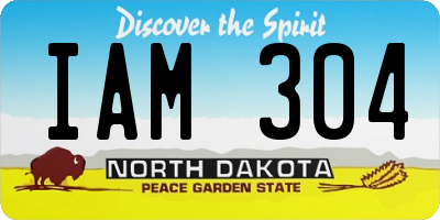ND license plate IAM304