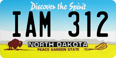ND license plate IAM312