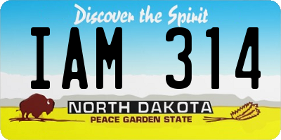 ND license plate IAM314