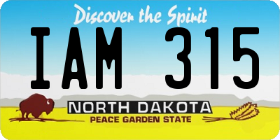 ND license plate IAM315