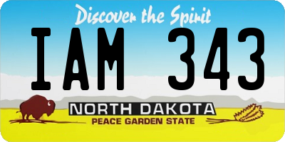 ND license plate IAM343