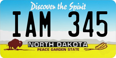 ND license plate IAM345