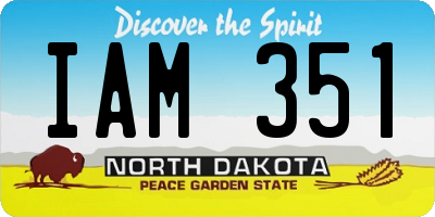 ND license plate IAM351