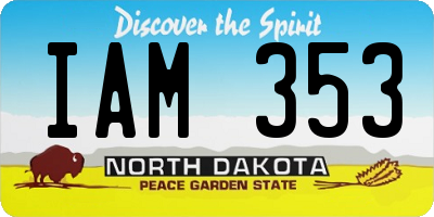 ND license plate IAM353