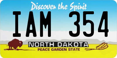 ND license plate IAM354