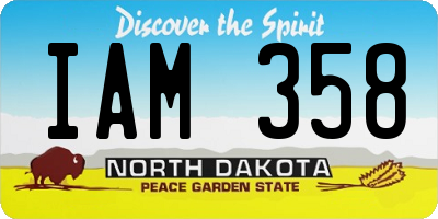 ND license plate IAM358