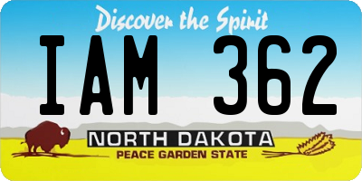 ND license plate IAM362