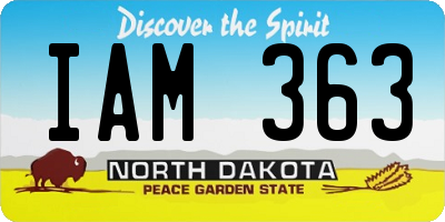 ND license plate IAM363