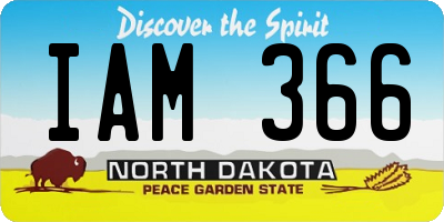 ND license plate IAM366