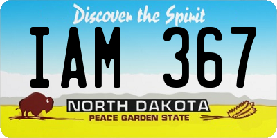 ND license plate IAM367