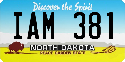 ND license plate IAM381