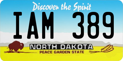 ND license plate IAM389