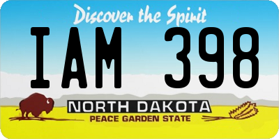 ND license plate IAM398