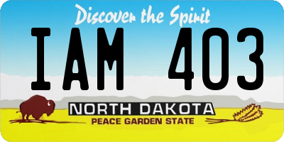 ND license plate IAM403