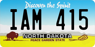 ND license plate IAM415