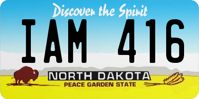 ND license plate IAM416