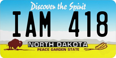 ND license plate IAM418