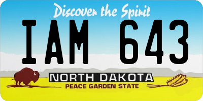 ND license plate IAM643
