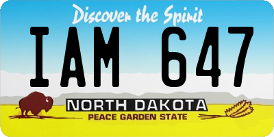 ND license plate IAM647