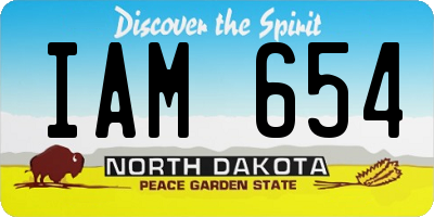 ND license plate IAM654