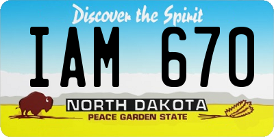 ND license plate IAM670