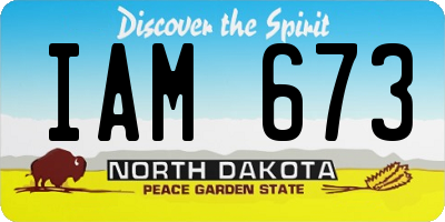 ND license plate IAM673