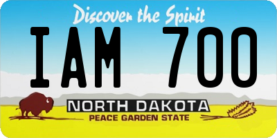 ND license plate IAM700
