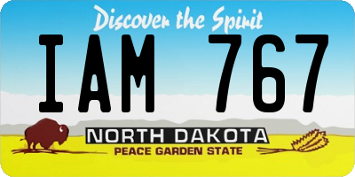 ND license plate IAM767