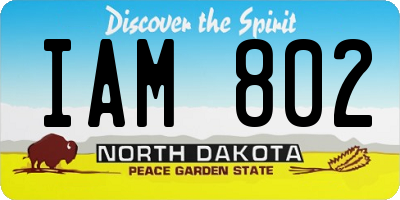 ND license plate IAM802