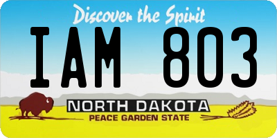 ND license plate IAM803