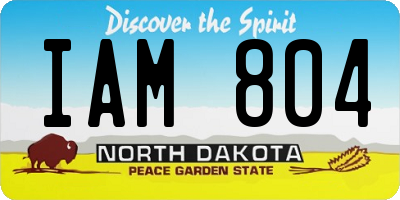 ND license plate IAM804