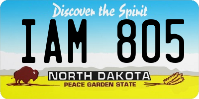 ND license plate IAM805