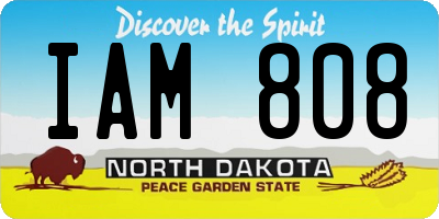 ND license plate IAM808