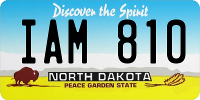 ND license plate IAM810