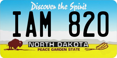 ND license plate IAM820