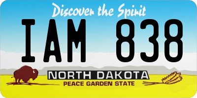 ND license plate IAM838