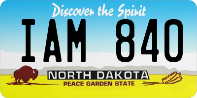 ND license plate IAM840