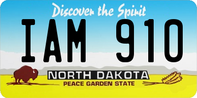 ND license plate IAM910
