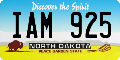 ND license plate IAM925