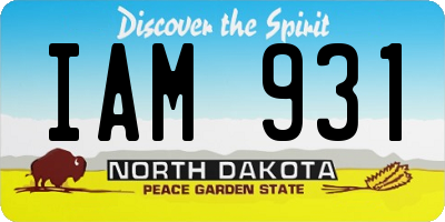 ND license plate IAM931