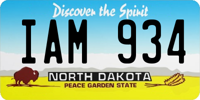 ND license plate IAM934