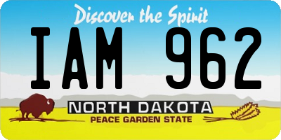 ND license plate IAM962