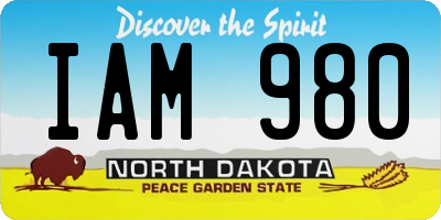 ND license plate IAM980