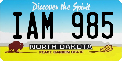 ND license plate IAM985